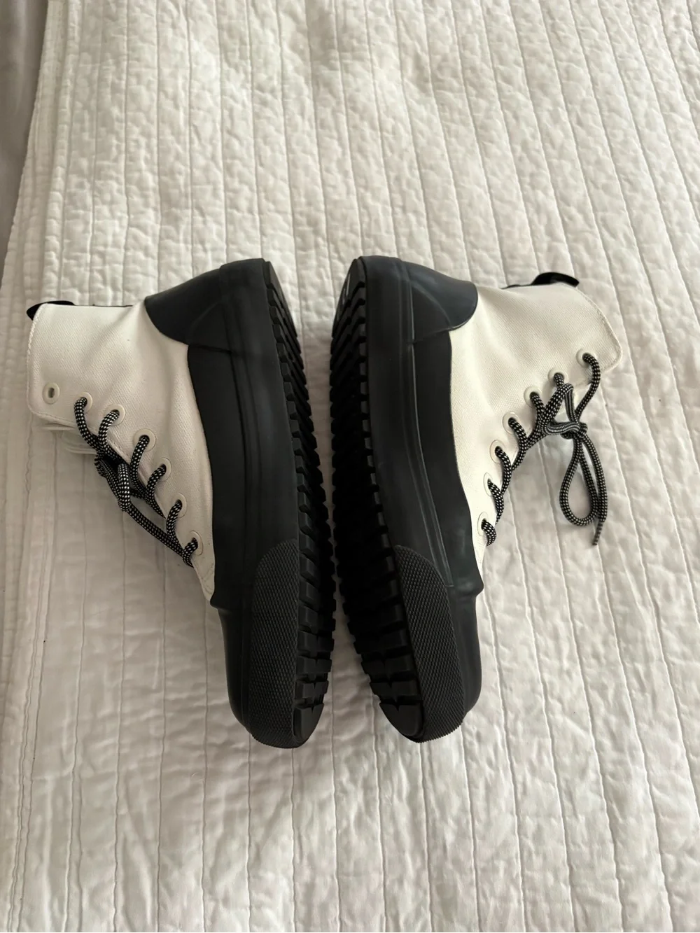 Hunter Target Two-Tone Canvas High-Top Boots Women 8.5 Unisex